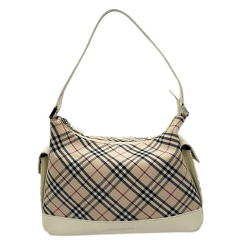 Burberry Nova Check Pattern White/Beige Canvas Bag