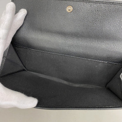 Chanel Camellia Leather Long Wallet Black