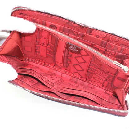 Herms Azap Long Silkin Round Zip-Around Wallet In Rouge H (Epson) For Men And Women