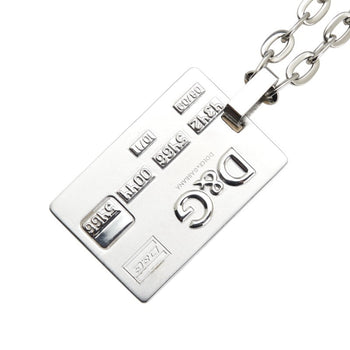 Dolce & Gabbana Logo Dog Tag Plate Necklace In Silver Metal