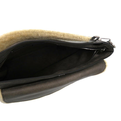 Christian Dior Dior Saddle Shearling 00 Bo 0292 Mouton Gray 1145 Shoulder Bag