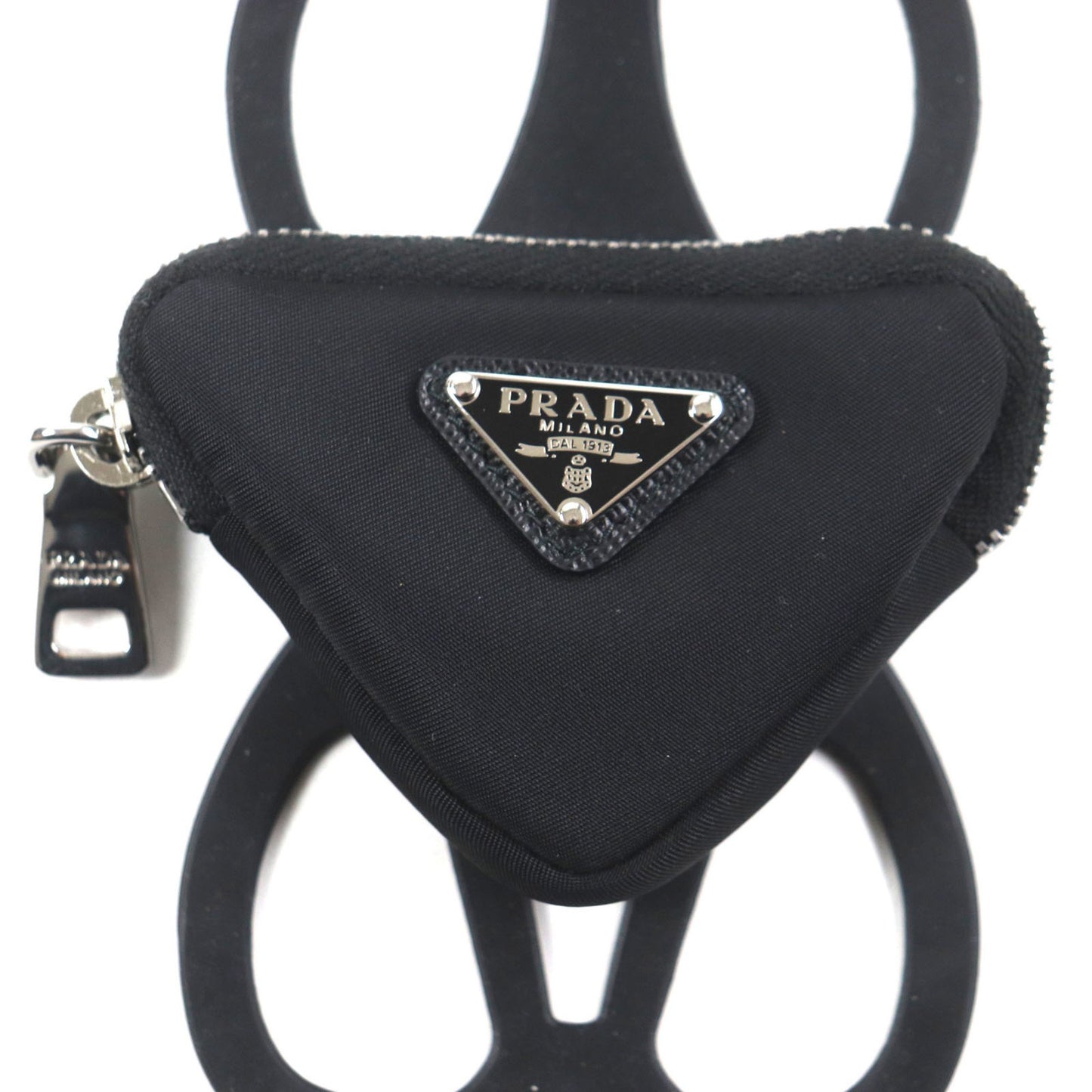 Prada 1Zt054 Nylon Re-Nylon Triangle Logo Neck Strap Phone Holder Smartphone Black Made In Italy