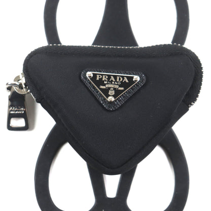Prada 1Zt054 Nylon Re-Nylon Triangle Logo Neck Strap Phone Holder Smartphone Black Made In Italy