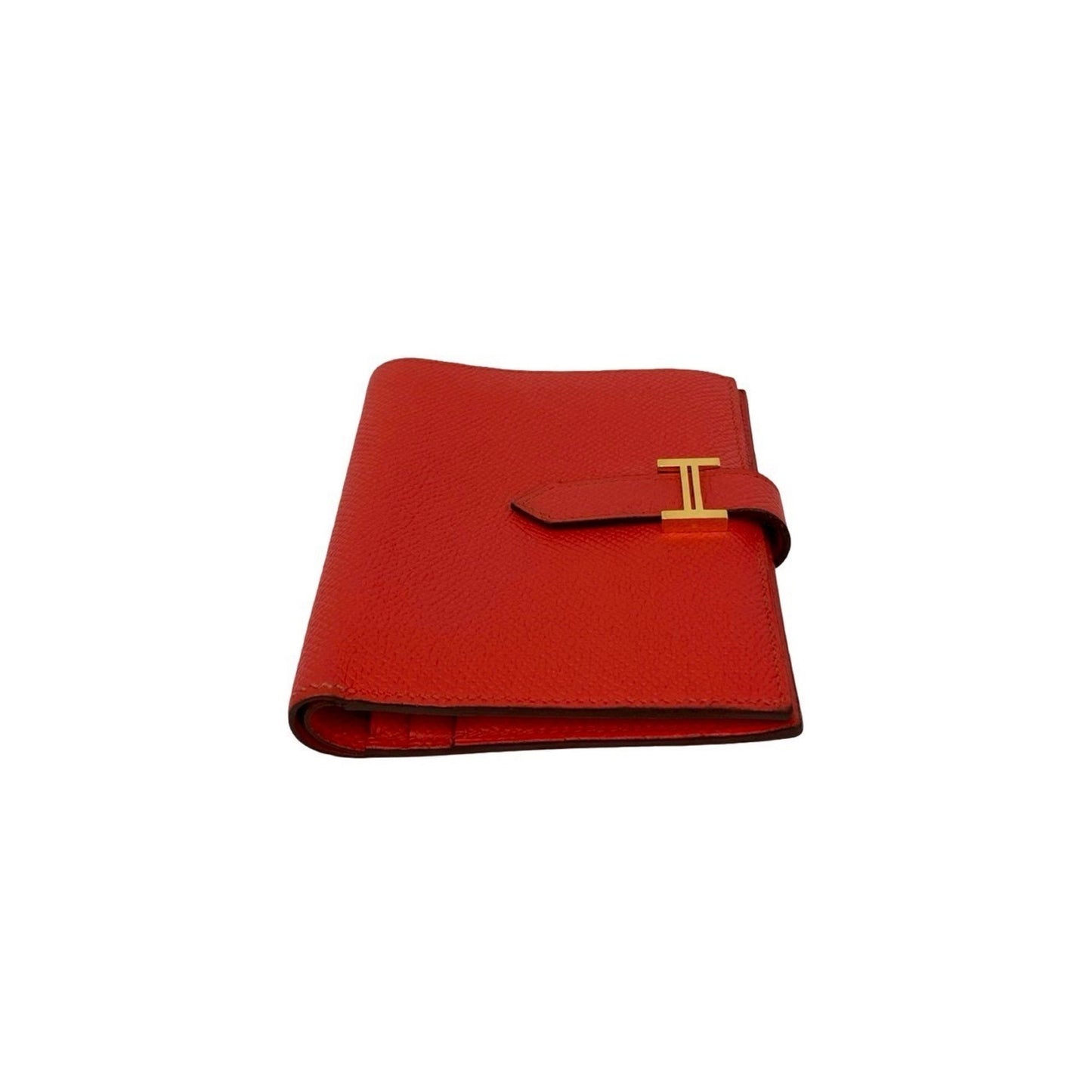 Hermes Bearn Compact Epsom Leather Bifold Wallet Mini Rouge Tomato 35167