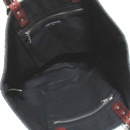 Comme Des Garons Homme Melton And Leather Tote Bag