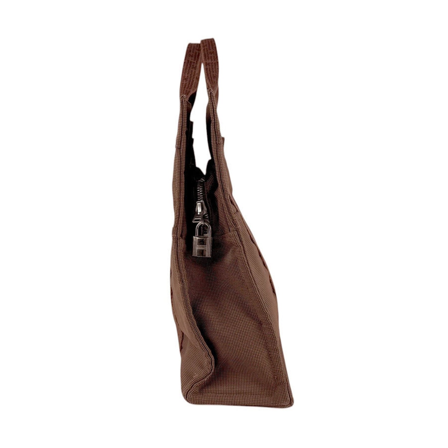 Hermes Herms Air Line Mm Handbag In Brown Nylon Canvas