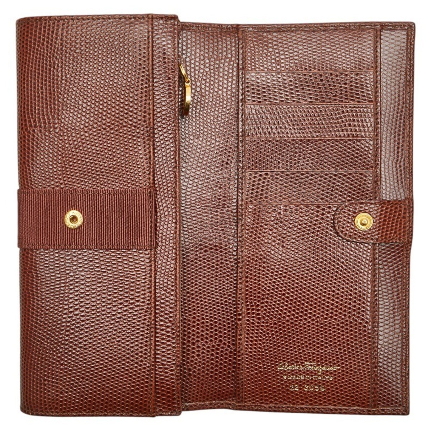 Salvatore Ferragamo Vara Long Wallet In Brown Leather