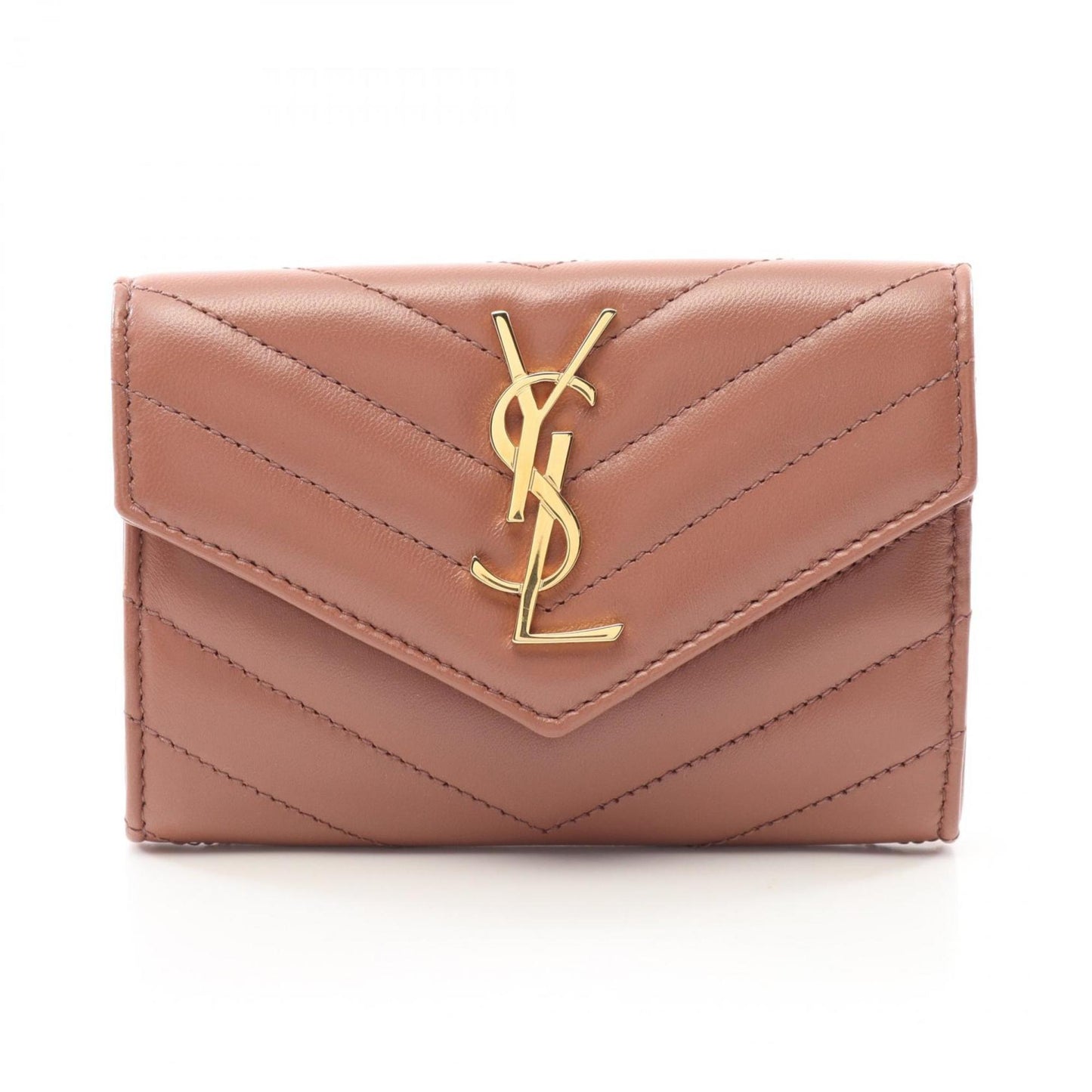Saint Laurent Monogram Envelope Wallet Bi-Fold Leather