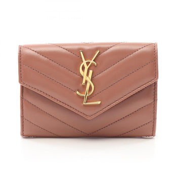 Saint Laurent Monogram Envelope Wallet Bi-Fold Leather