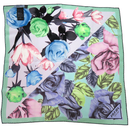 Prada Printed Silk Floral Multicolor Scarf Muffler 0065 Prada
