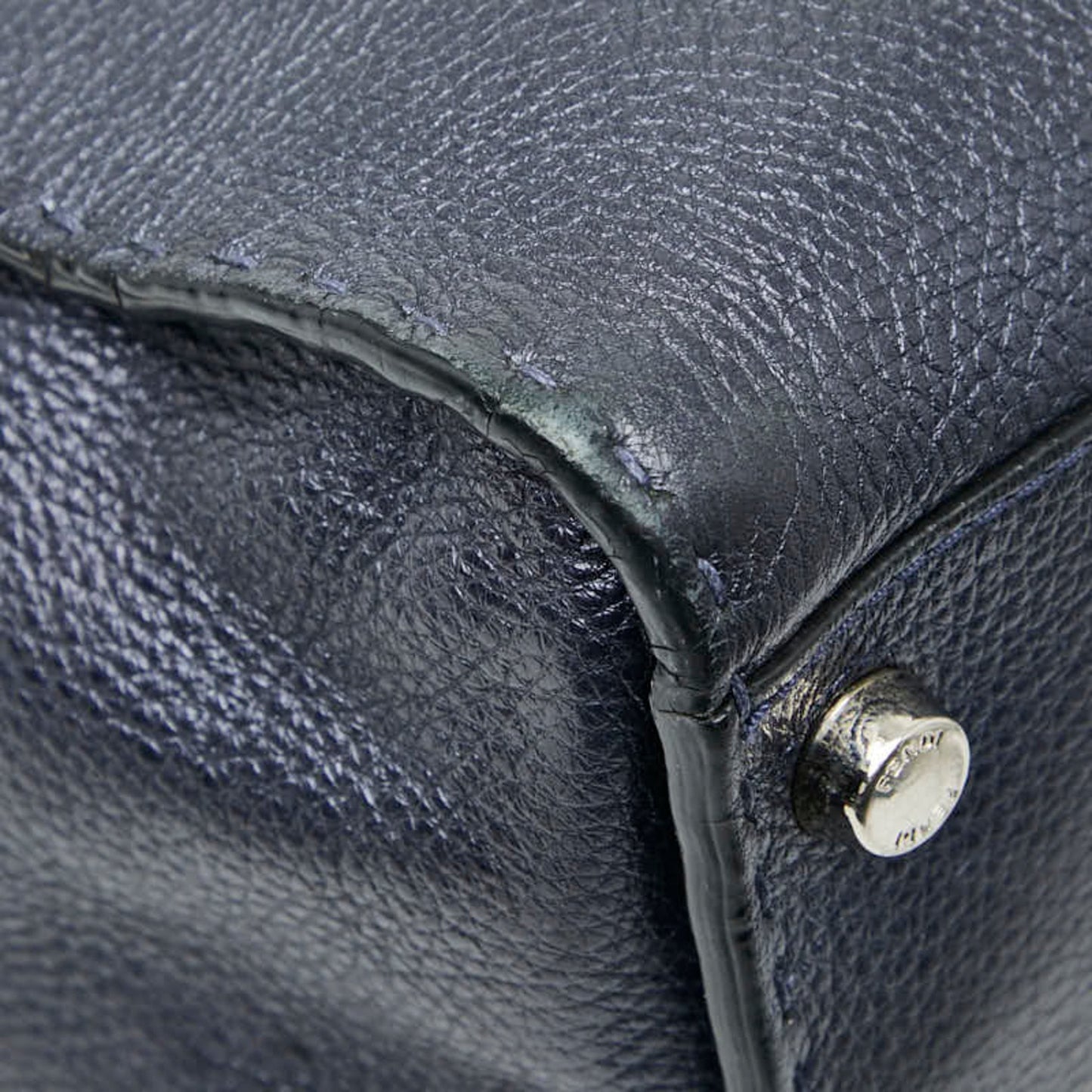 Fendi Selleria Peekaboo Fit Bugseye Monster Business Bag Shoulder 2-Way Navy Leather