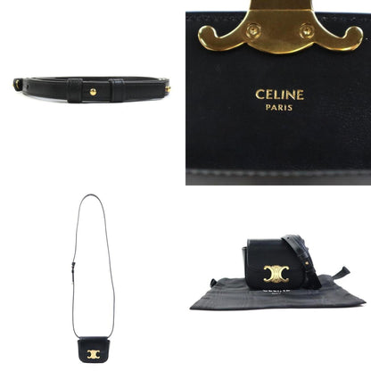 Celine Shoulder Bag Claude Calf Leather Black Gold