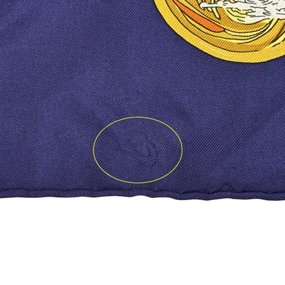 Herms Hermes Scarf/Muffler Carr 90 "Au Fil De La Soie" (As The Silk Thread Moves)