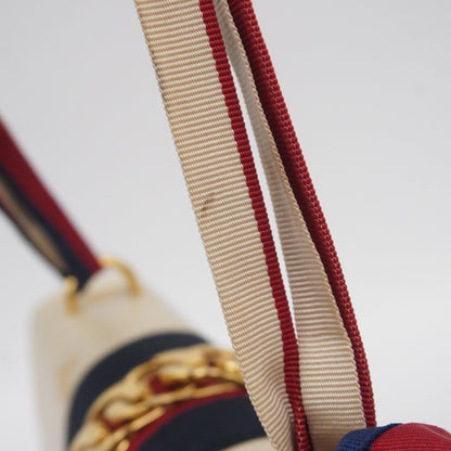 Gucci Sylvie Handbag 524405 Leather Ivory Gold