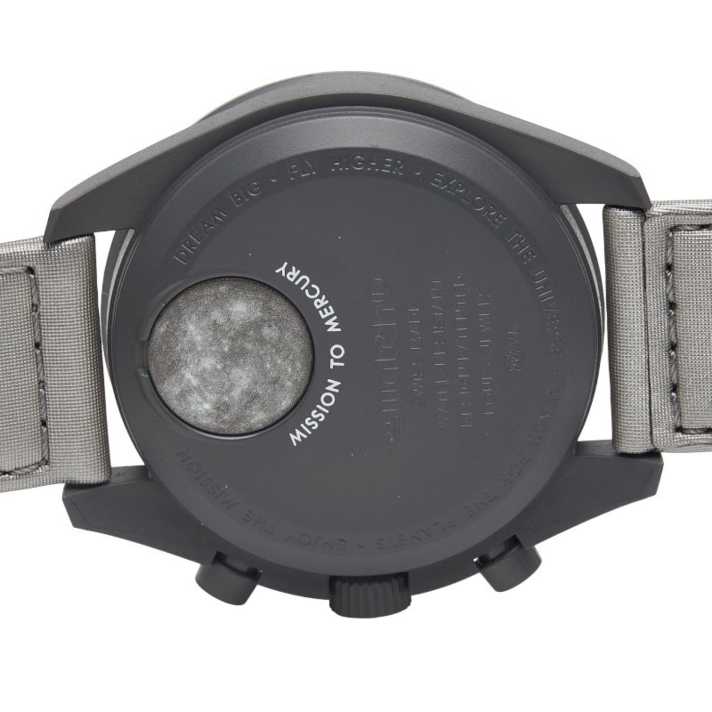Omega X Swatch Moonswatch Mission To Mercury Watch So33A100 Quartz Movement Gray Dial Ceramic Nylon