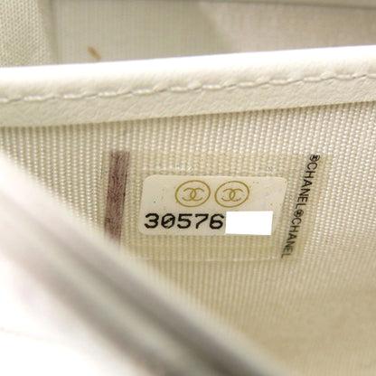 Chanel Chanel 19 Ap0955 White Lambskin Coco Mark Long Wallet