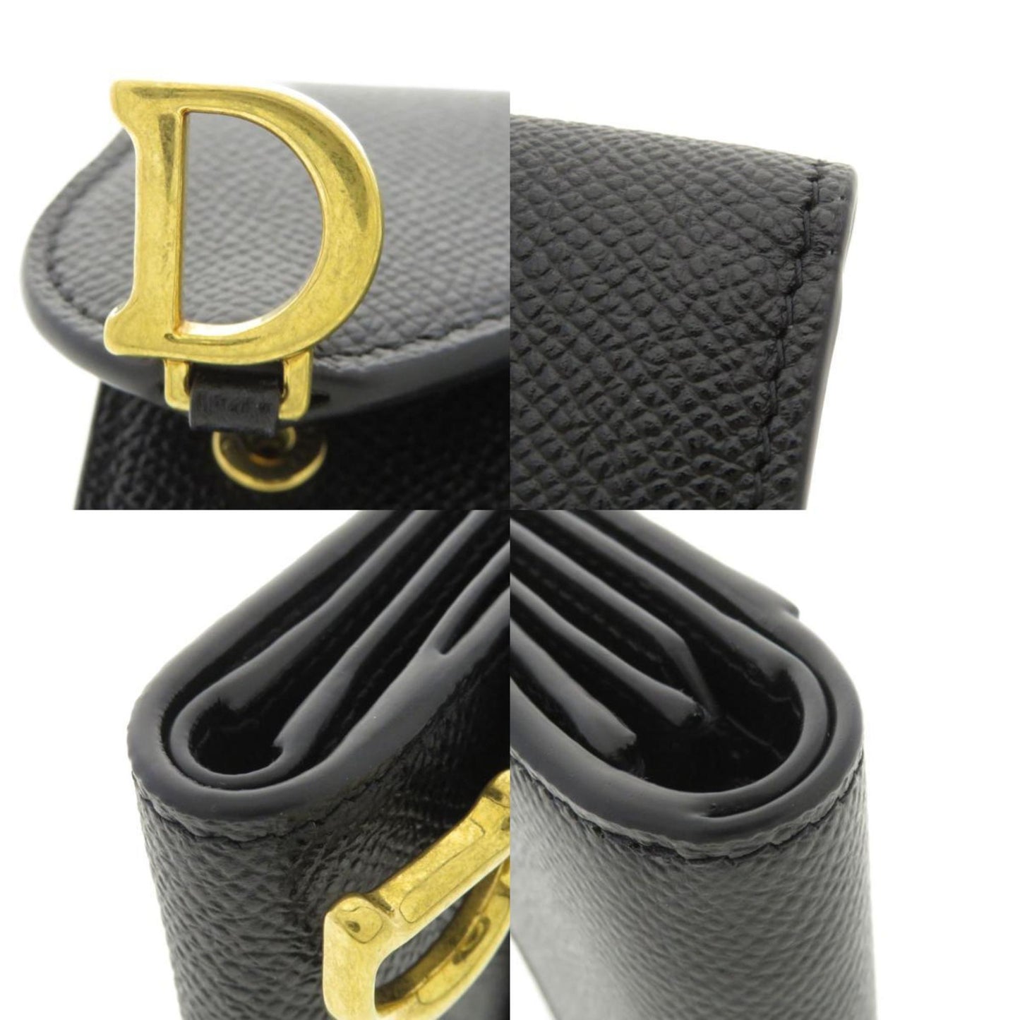 Christian Dior Motif Bi-Fold Wallet Calfskin