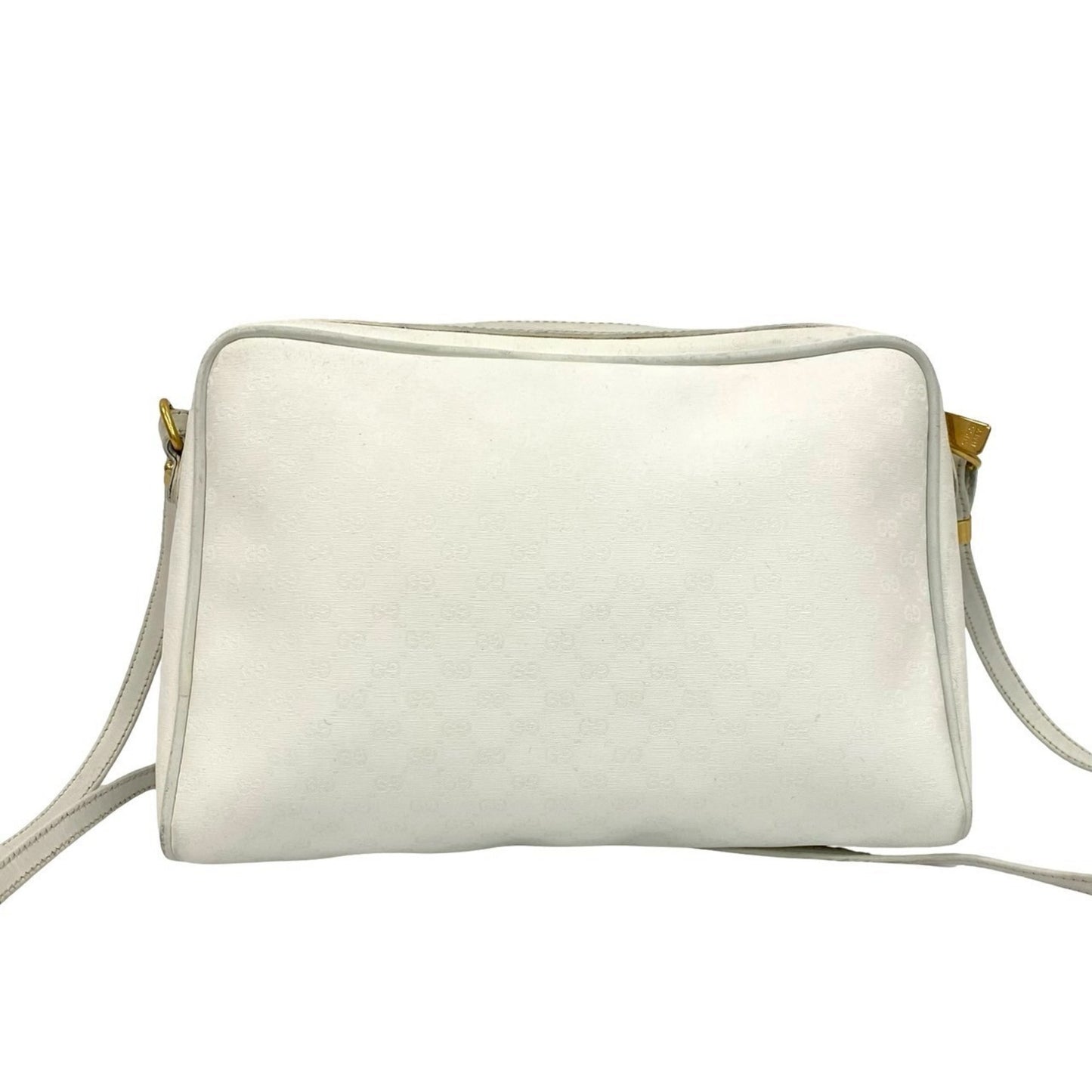 Gucci Old Gucci Micro Gg Leather Shoulder Bag/Pochette/Sacoche In White 38183