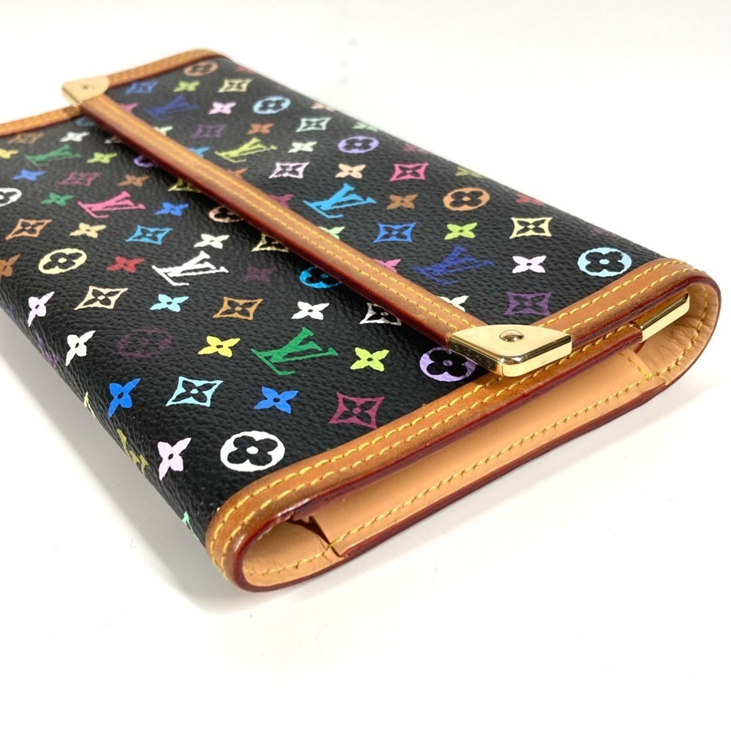 Louis Vuitton M92658 Monogram Multicolore Porte Tresor International Tri-Fold Long Wallet In Canvas