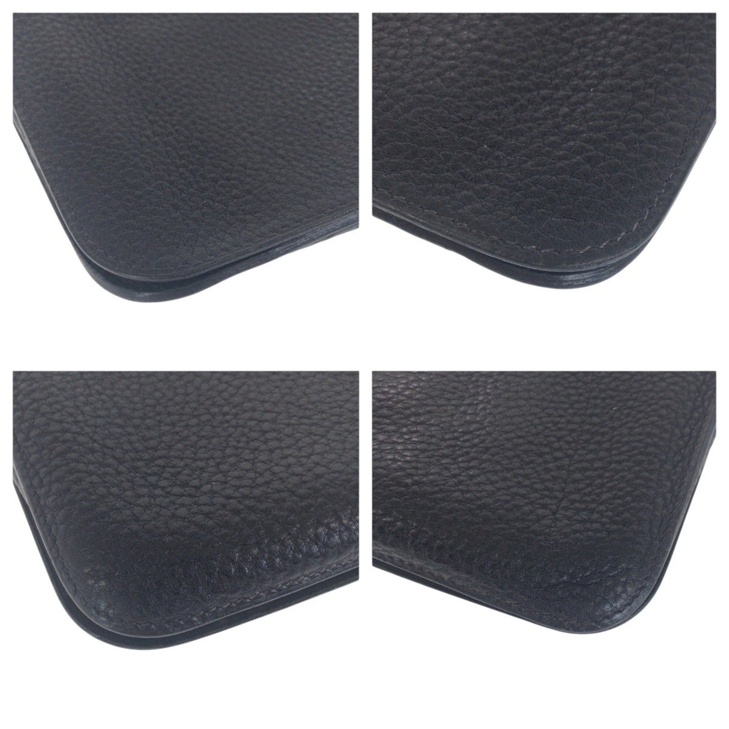 Hermes Dogon Gm Black Gold Hardware Taurillon Clemence Long Wallet D Engraved