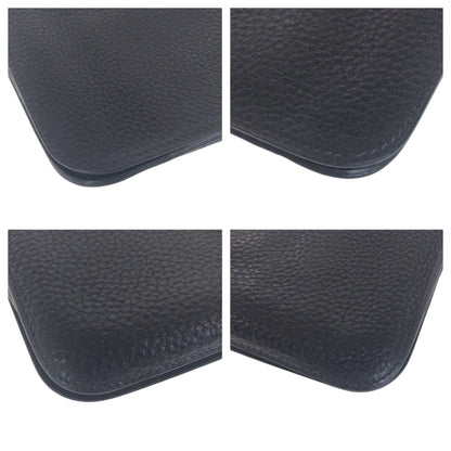 Hermes Dogon Gm Black Gold Hardware Taurillon Clemence Long Wallet D Engraved