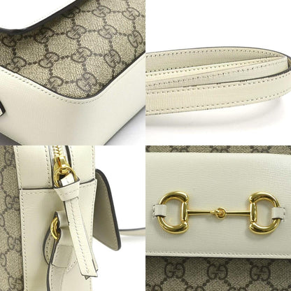 Gucci Crossbody Shoulder Bag Gg Supreme Pvc/Leather Beige/White Gold