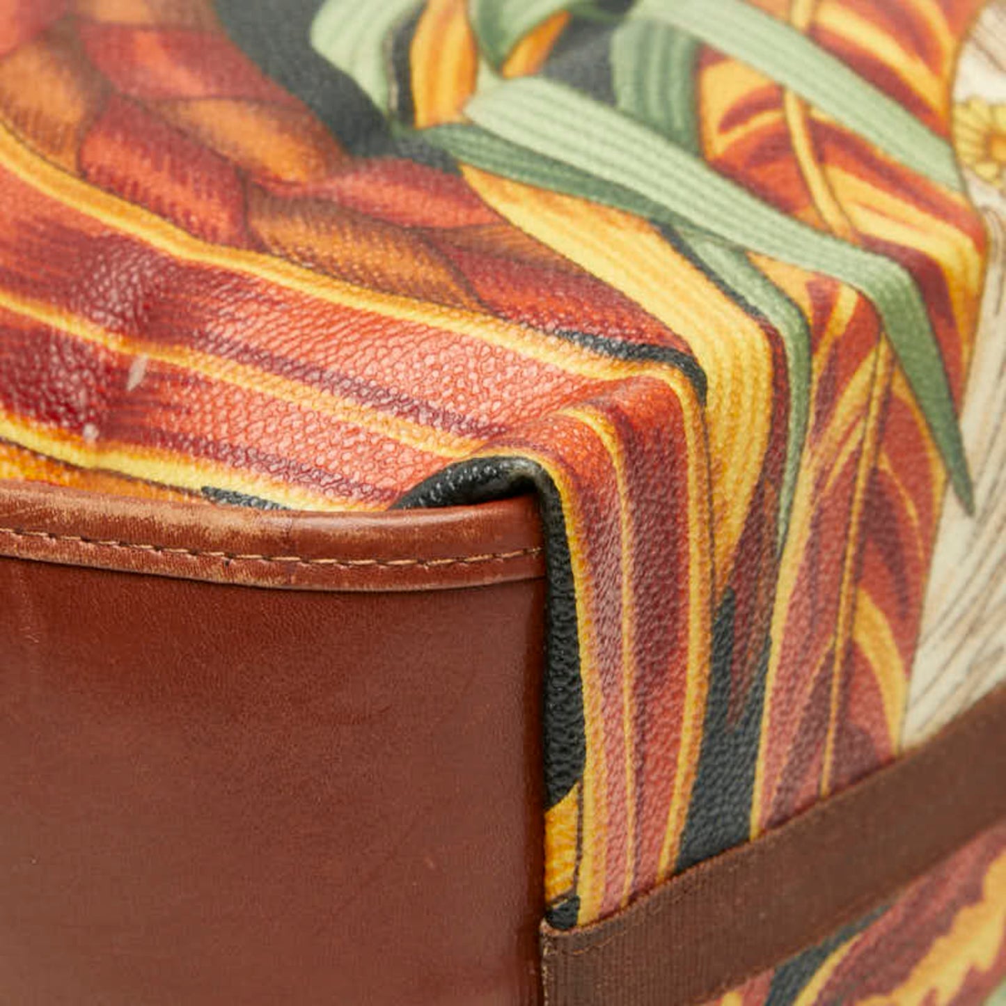 Salvatore Ferragamo Botanical Folding Tote Bag In Multicolored Leather