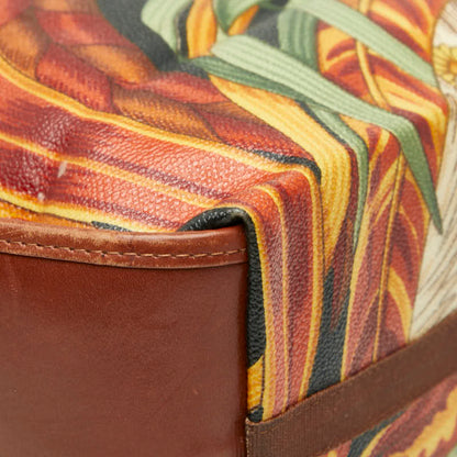 Salvatore Ferragamo Botanical Folding Tote Bag In Multicolored Leather