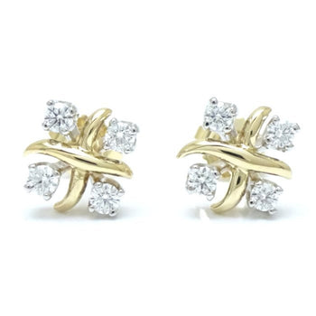 Tiffany&Co. Tiffany Schlumberger Earrings Diamond K18Yg Yellow Gold X Pt950 Platinum 293415
