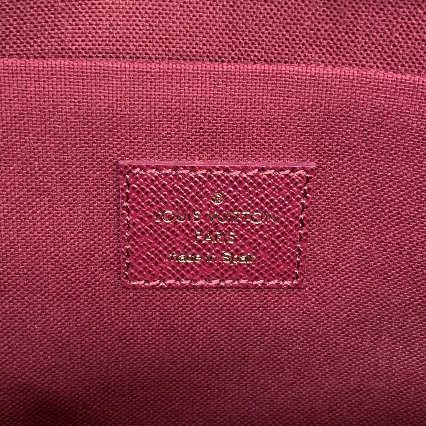 Louis Vuitton Monogram Pochette Felicie Shoulder Wallet M81896 Brown Fuchsia