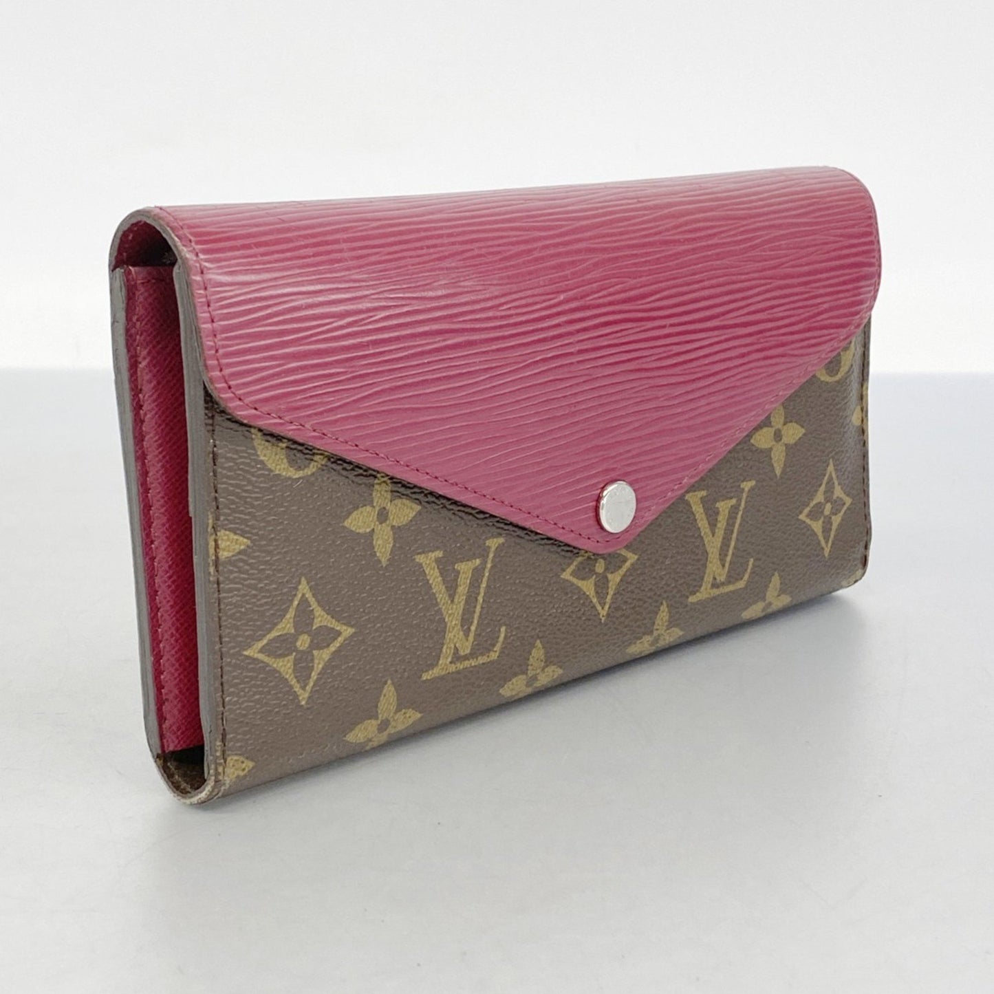 Louis Vuitton Tri-Fold Long Wallet Monogram Epi Portefeuille Marie Roulon M60498 Fuchsia