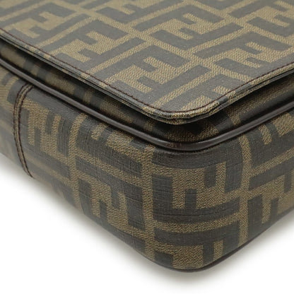 Fendi Zucca Pattern Shoulder Bag In Pvc And Leather