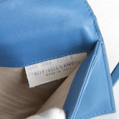Bottegaveneta Bottega Veneta Intrecciato 114074 Bi-Fold Wallet Leather Blue