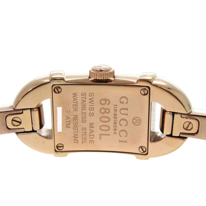 Gucci 6800L Pink Gold Shell Dial Stainless Steel White Quartz Watch 1683Gucci