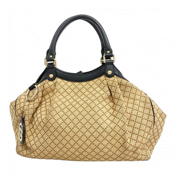 Gucci Diamante Handbag 211944 Canvas Brown Black