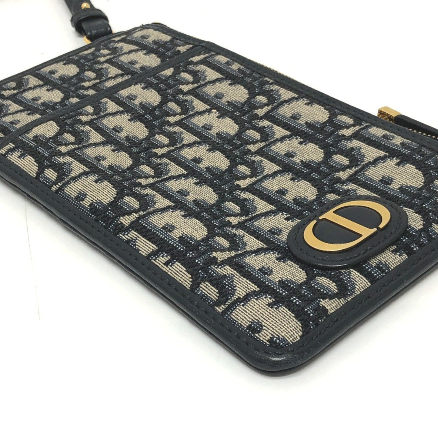 Christian Dior Phone Case Wallet Crossbody Shoulder Bag Shoulder Bag Navy Goldhardware