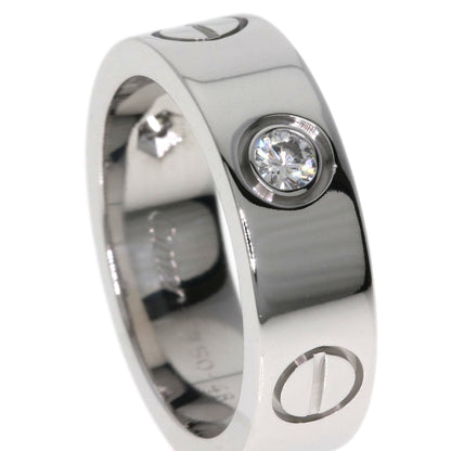 Cartier Love Ring Half Diamond #48 18K White Gold