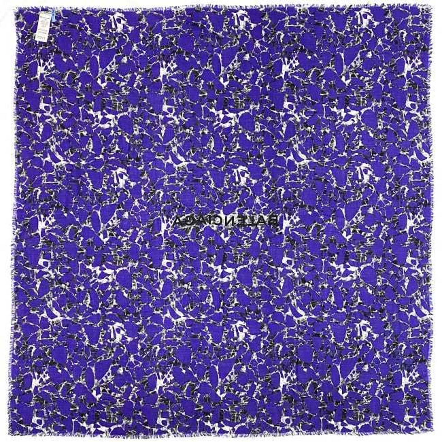 Balenciaga Stole Navy 508313 50% Wool Silk Balenciaga Large Square Mosaic Camouflage