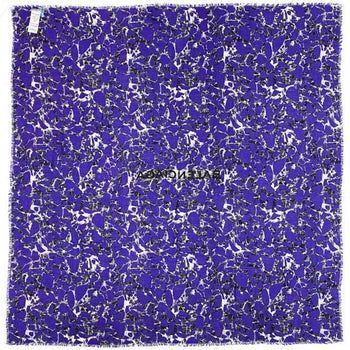 Balenciaga Stole Navy 508313 50% Wool Silk Balenciaga Large Square Mosaic Camouflage