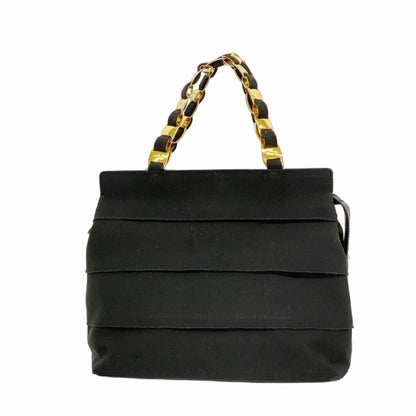 Salvatore Ferragamo Vara Nylon Canvas Handbag In Black
