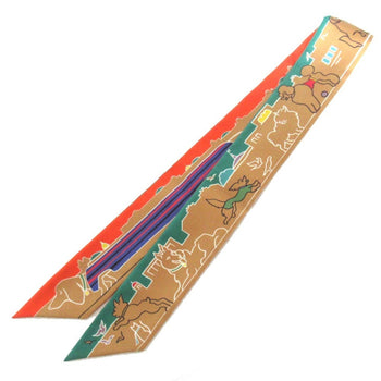 Hermes Les Chiens Parisiens Parisian Dog Silk Twilly Scarf/Muffler