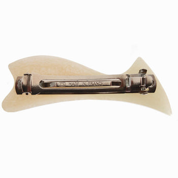 Chanel Barrette Coco Mark Resin Metal Beige Silver