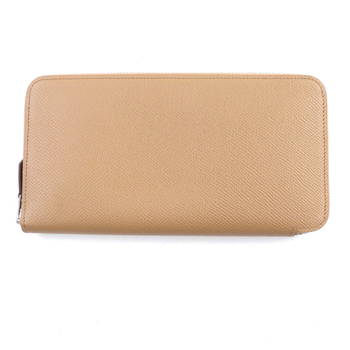 Hermes Azap Long Silk In Chai Epsom Leather Round Zip Wallet With U Stamp And Box