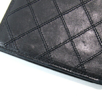 Chanel Bi-Fold Long Wallet Bicolor Black Leather Old Chanel