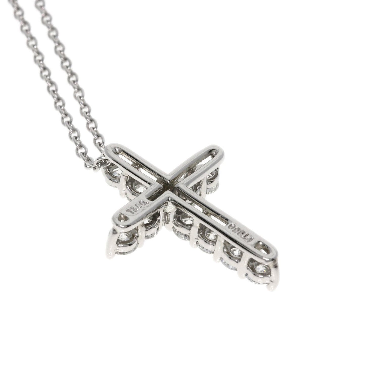Tiffany Small Cross Diamond Necklace In Platinum Pt950
