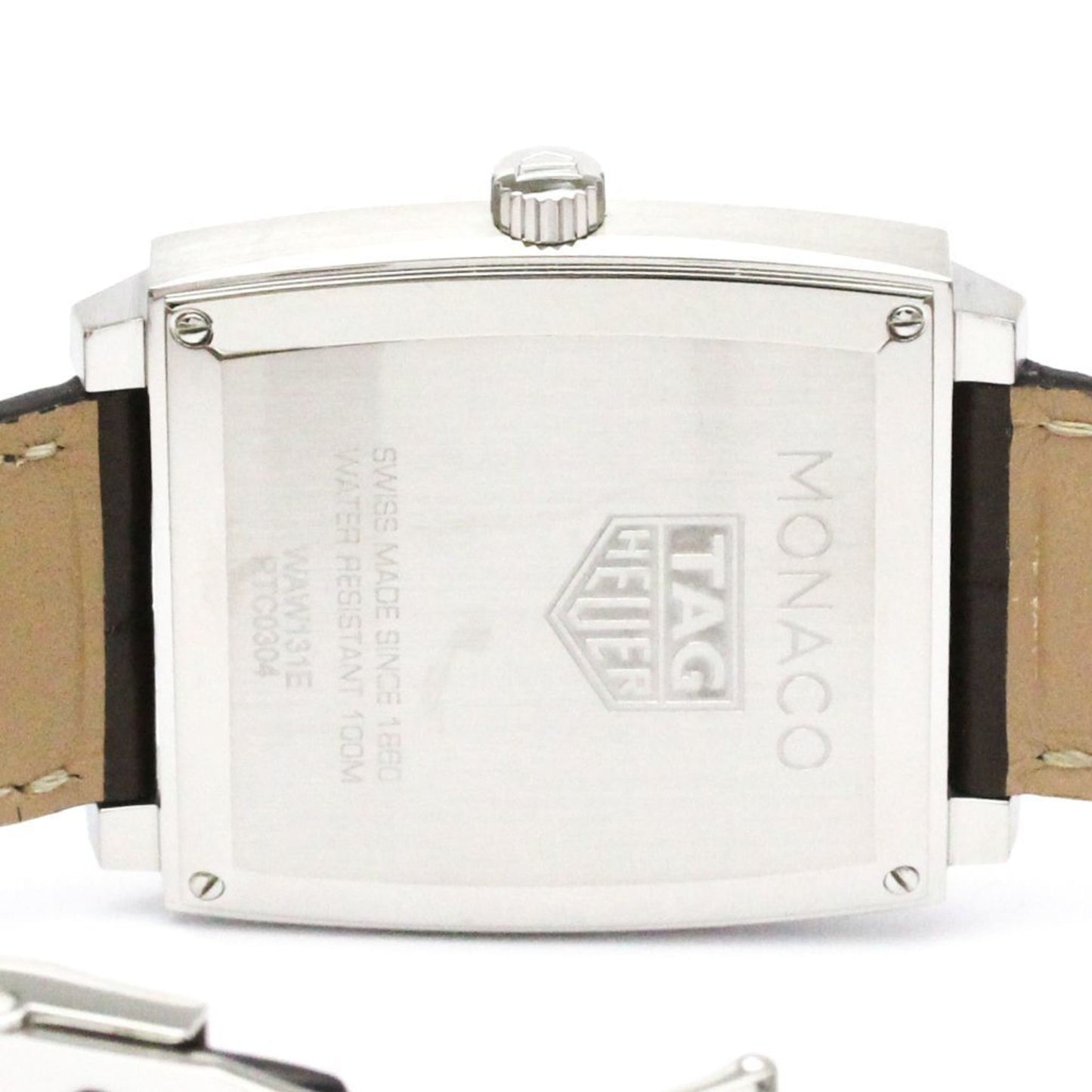 Tag Heuer Monaco Diamond Steel Leather Quartz Watch Waw131E