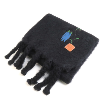 Loewe Anagram Wool Mohair Scarf Black