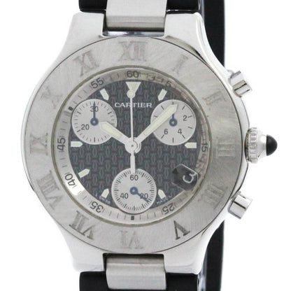 Polished Cartier Must 21 Chronoscaph Steel Quartz