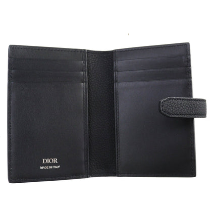 Christian Dior Dior 2Llch187Ken Dior Normandie Logo Leather Card Holder/Card Case In Black With