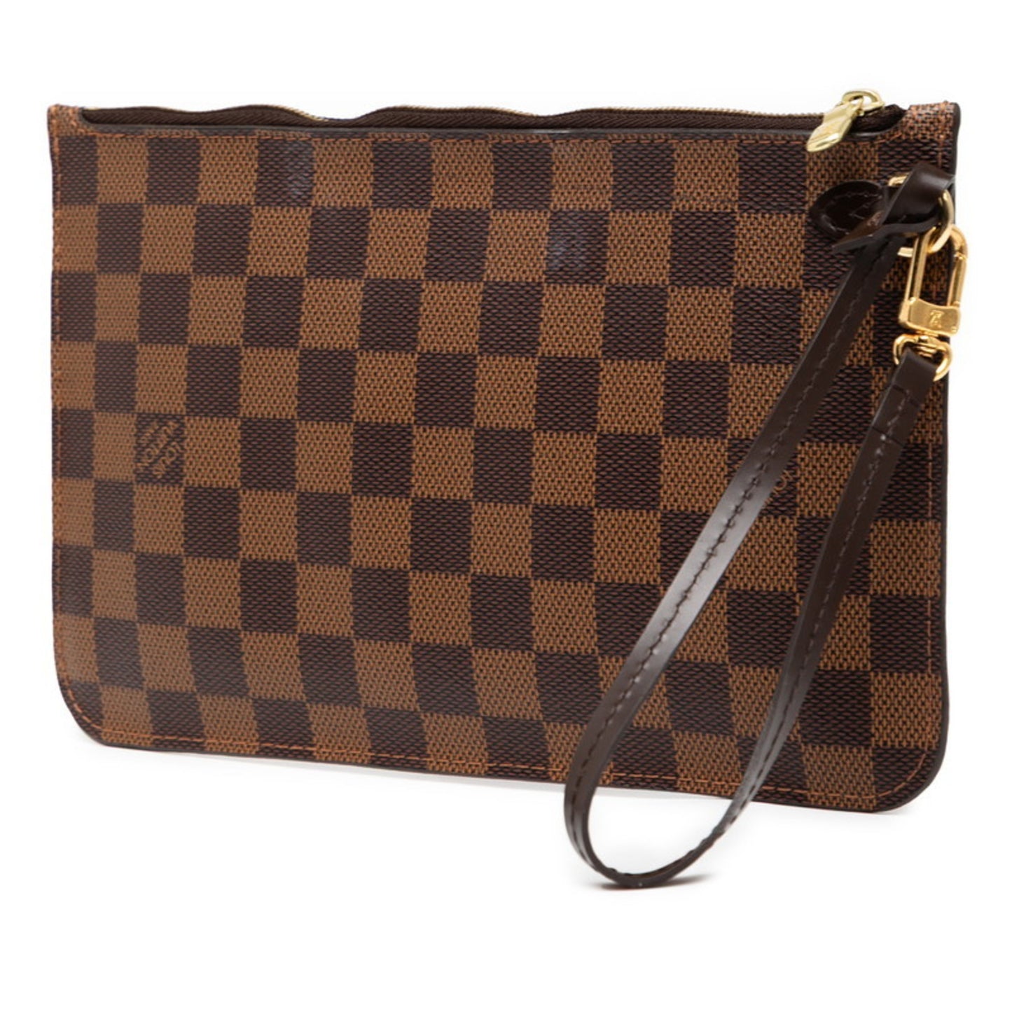 Louis Vuitton Damier Neverfull Mm Accessory Pouch N41358 Ebene Brown Leather